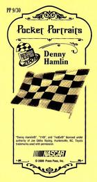 2009 Press Pass - Pocket Portraits Checkered Flag #PP 9 Denny Hamlin Back