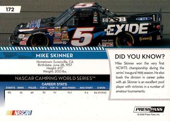 2009 Press Pass - Red #172 Mike Skinner Back