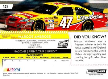 2009 Press Pass - Red #121 Marcos Ambrose Back