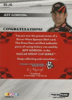 2009 Press Pass - Sponsor Swatches #SS-JG Jeff Gordon Back