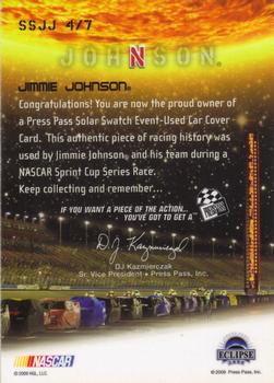 2009 Press Pass Eclipse - Solar Swatches #SSJJ 4 Jimmie Johnson Back