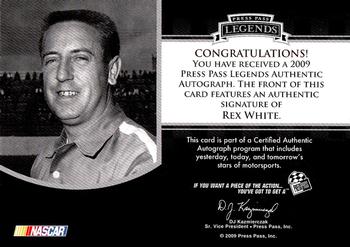 2009 Press Pass Legends - Autographs #NNO Rex White Back