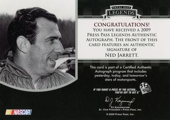 2009 Press Pass Legends - Autographs Gold #NNO Ned Jarrett Back