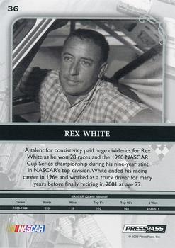 2009 Press Pass Legends - Red #36 Rex White Back