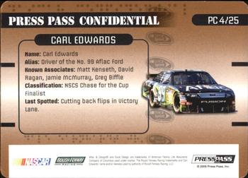 2009 Press Pass Stealth - Press Pass Confidential Confidential! #PC 4 Carl Edwards Back