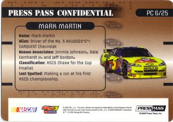 2009 Press Pass Stealth - Press Pass Confidential Confidential! #PC 6 Mark Martin Back