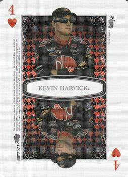 2009 Wheels Main Event - Playing Cards Blue #4♥ Kevin Harvick Front