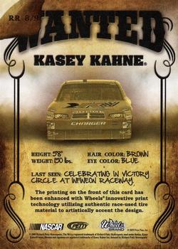 2009 Wheels Main Event - Renegade Rounders Wanted #RR 8 Kasey Kahne Back