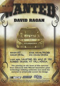 2009 Wheels Main Event - Renegade Rounders Wanted #RR 9 David Ragan Back