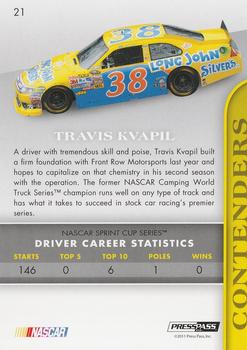 2011 Press Pass Premium #21 Travis Kvapil Back