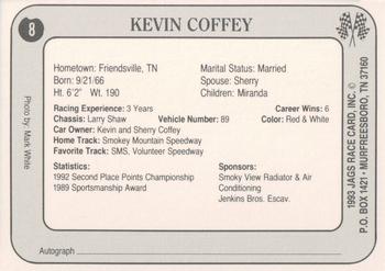 1993 Jags #8 Kevin Coffey Back