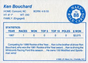 1988 Maxx #88 Ken Bouchard Back