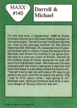 1989 Maxx #140 Darrell Waltrip / Michael Waltrip Back