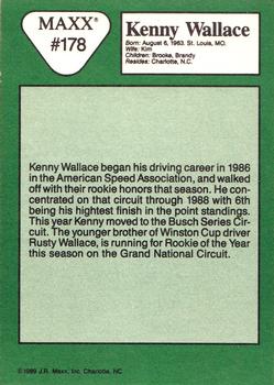 1989 Maxx #178 Kenny Wallace Back