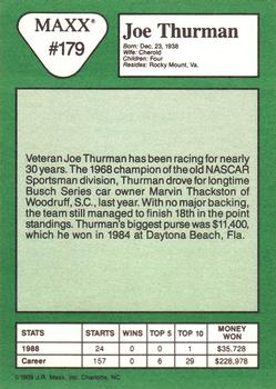 1989 Maxx #179 Joe Thurman Back