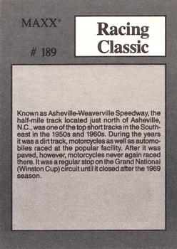 1989 Maxx #189 Asheville-Weaverville Back