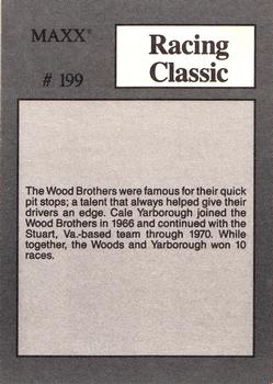 1989 Maxx #199 Wood Bros. '67 Back