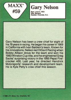 1989 Maxx #59 Gary Nelson Back