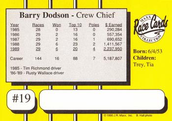 1990 Maxx #19 Barry Dodson Back