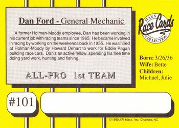 1990 Maxx #101 Dan Ford Back