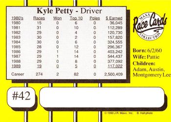 1990 Maxx #42 Kyle Petty Back
