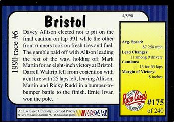 1991 Maxx #175 1990 Race #6-Bristol Back
