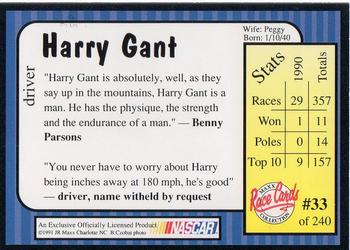 1991 Maxx #33 Harry Gant Back