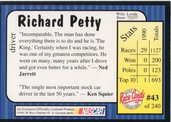 1991 Maxx #43 Richard Petty Back