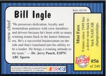 1991 Maxx #56 Bill Ingle Back
