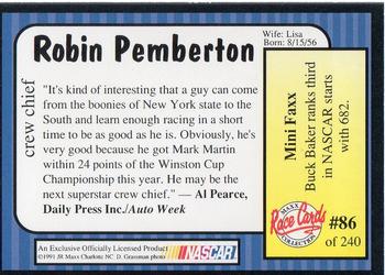 1991 Maxx #86 Robin Pemberton Back