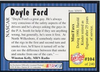 1991 Maxx #104 Doyle Ford Back