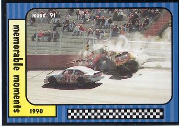 1991 Maxx #118 Michael Waltrip Crash Front
