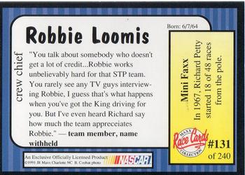 1991 Maxx #131 Robbie Loomis Back