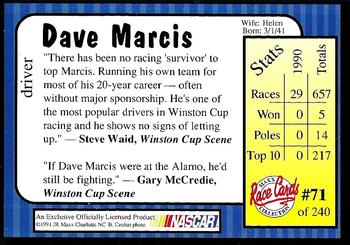 1991 Maxx #71 Dave Marcis Back