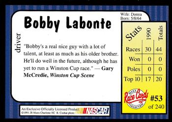 1991 Maxx Update #53 Bobby Labonte Back