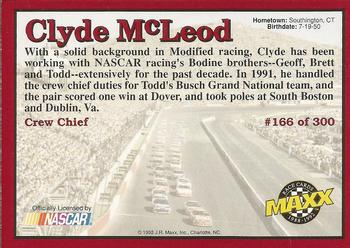 1992 Maxx (Red) #166 Clyde McLeod Back