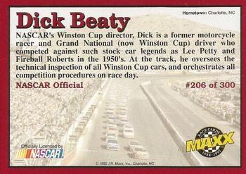 1992 Maxx (Red) #206 Dick Beaty Back
