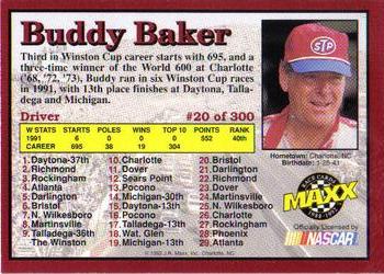 1992 Maxx (Red) #20 Buddy Baker Back