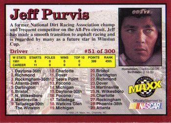 1992 Maxx (Red) #51 Jeff Purvis Back