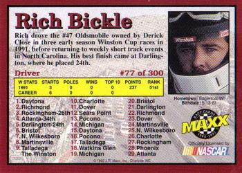 1992 Maxx (Red) #77 Rich Bickle Back