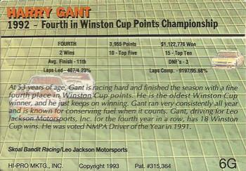 1993 Action Packed - 24K Gold #6G Harry Gant Back