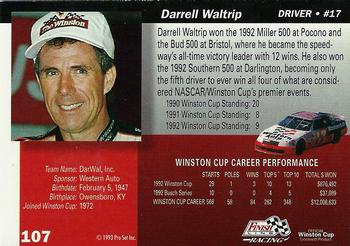 1993 Finish Line #107 Darrell Waltrip Back