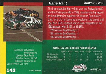 1993 Finish Line #142 Harry Gant Back