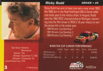 1993 Finish Line #3 Ricky Rudd Back