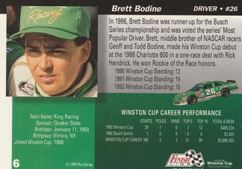 1993 Finish Line #6 Brett Bodine Back