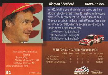 1993 Finish Line #91 Morgan Shepherd Back