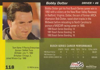 1993 Finish Line #118 Bobby Dotter Back