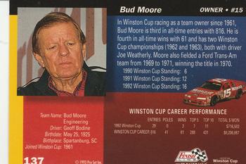 1993 Finish Line #137 Bud Moore Back