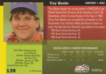 1993 Finish Line #139 Troy Beebe Back