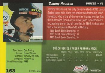 1993 Finish Line #163 Tommy Houston Back